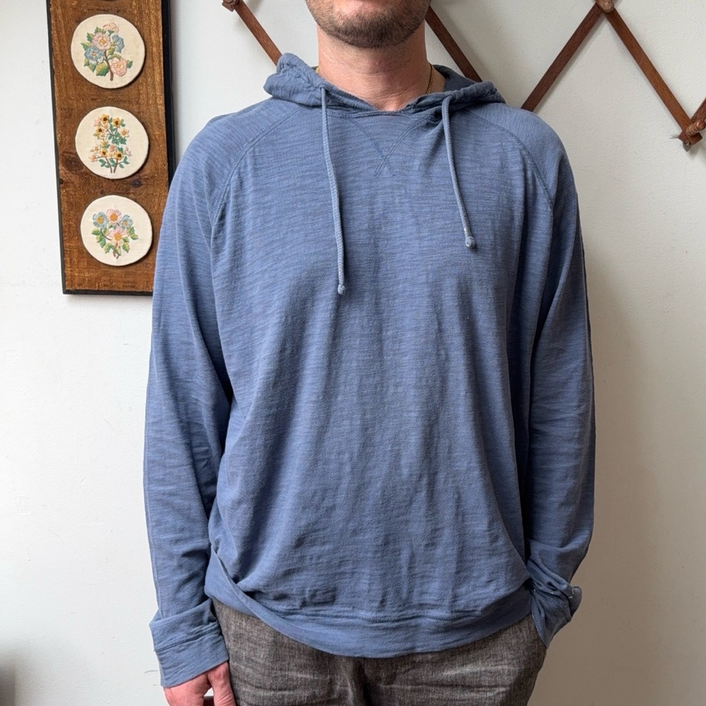 Vince Blue Cotton Hoodie Shirt